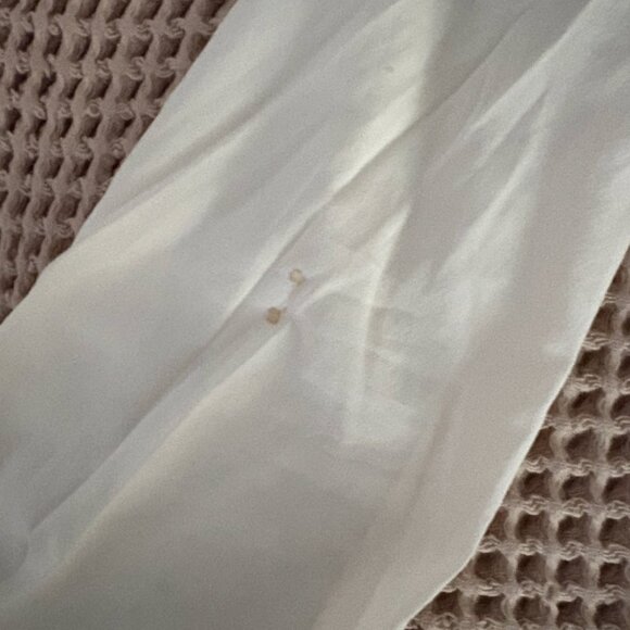 TORY BURCH creamy white silk long sleeve top with floral lace appliques - Picture 5 of 5